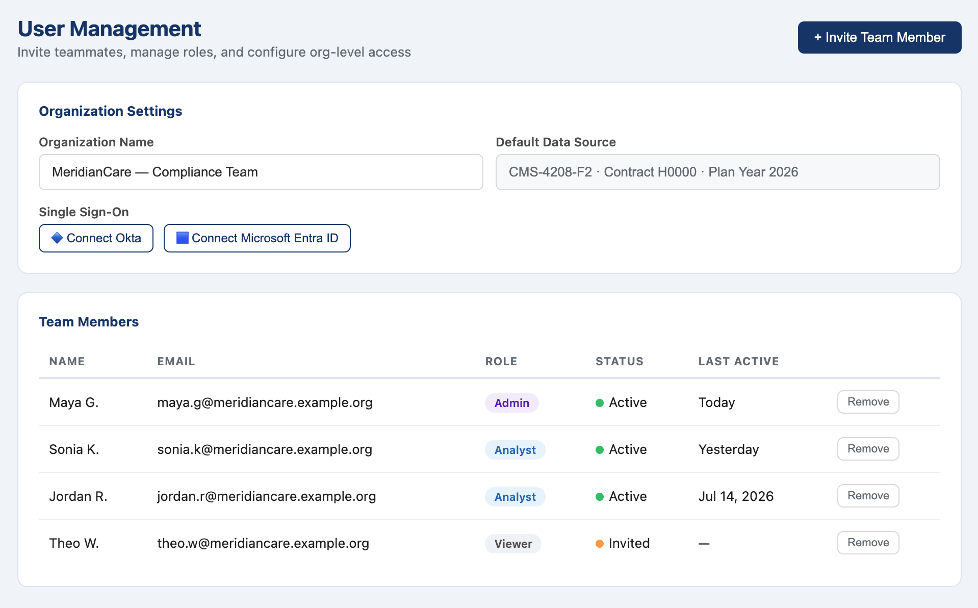 user management panel